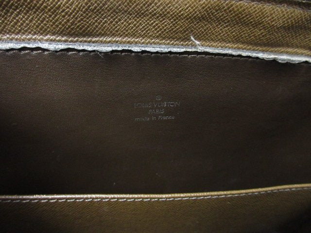 LOUIS VUITTON ルイヴィトン ビジネスバッグ ポルトドキュマン ロザン M30058 グリズリ タイガ メンズ シルバー金具