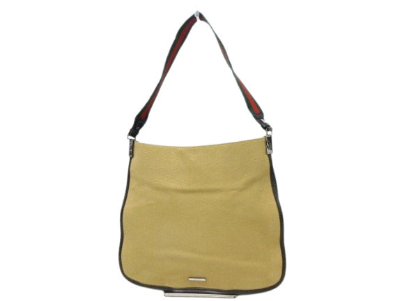 GUCCI グッチ ショルダーバッグ バッグ シェリーライン 001・4321 ベージュ系 キャンバス×レザー レディース シルバー金具