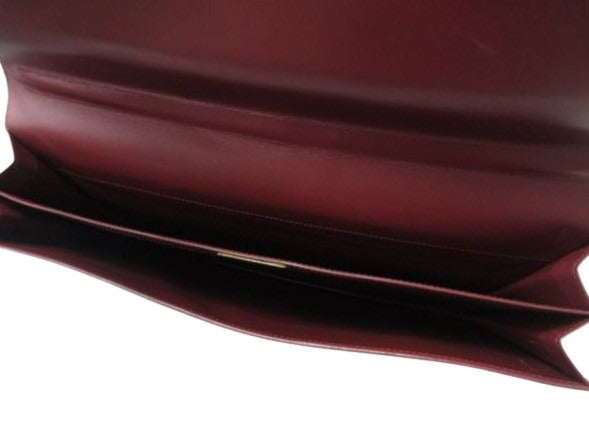 Cartier カルティエ ビジネスバッグ マストライン ブリーフケース - ボルドー レザー メンズ ゴールド金具