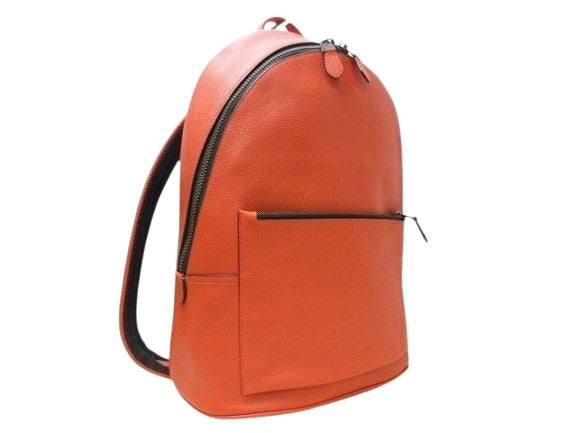 COACH コーチ リュックサック メトロポリタン ソフト 69351 オレンジ レザー×ナイロン メンズ シルバー金具 美品