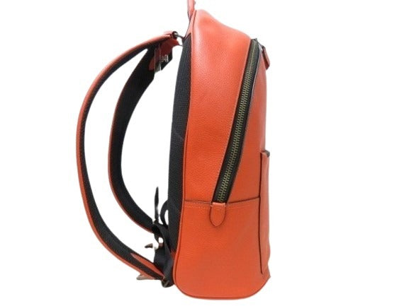 COACH コーチ リュックサック メトロポリタン ソフト 69351 オレンジ レザー×ナイロン メンズ シルバー金具 美品