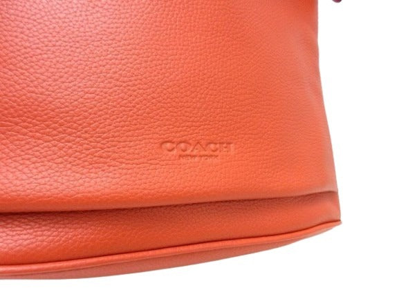 COACH コーチ リュックサック メトロポリタン ソフト 69351 オレンジ レザー×ナイロン メンズ シルバー金具 美品