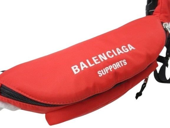 BALENCIAGA バレンシアガ ボディバッグ WFP コラボ ウィール 539522 レッド×ブラック ナイロン ユニセックス 新品未使用展示品