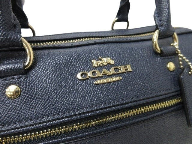 COACH コーチ ハンドバッグ ローワン サッチェル ハンドバッグ - ネイビー レザー レディース 2WAY ゴールド金具 超美品