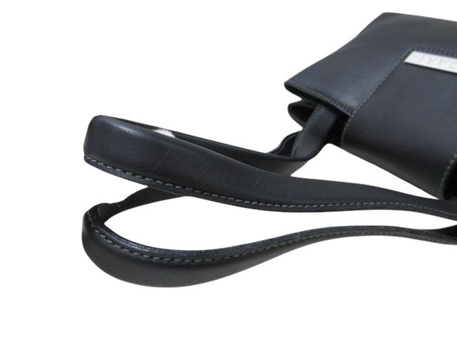 BVLGARI ブルガリ ハンドバッグ ロゴプレート - ブラック レザー レディース シルバー金具 美品