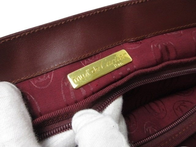 Cartier カルティエ ショルダーバッグ マストライン - ボルドー レザー レディース