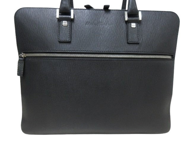 Ferragamo フェラガモ ビジネスバッグ リバイバル FZ-24 9477 ブラック レザー メンズ シルバー金具 美品