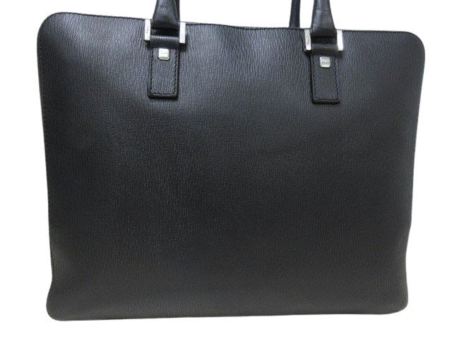 Ferragamo フェラガモ ビジネスバッグ リバイバル FZ-24 9477 ブラック レザー メンズ シルバー金具 美品