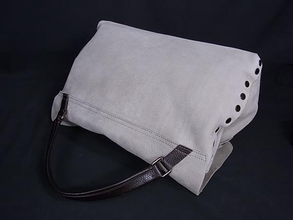 ZANELLATO ザネラート ハンドバッグ ポスティーナ - グレージュ ブラウン ヌバック ユニセックス 2WAY ブロンズ金具 美品