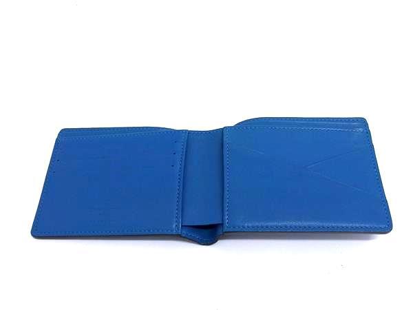 LOUIS VUITTON ルイヴィトン 財布 ポルトフォイユ ミュルティプル M58190 ブルー トリヨンレザー メンズ 二つ折り財布 美品