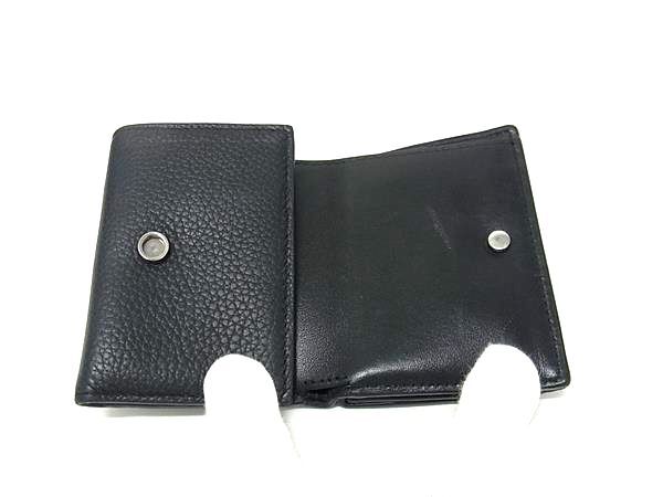 ChristianDior クリスチャンディオール 財布 - 2ESBC110CDI ブラック レザー ユニセックス 三つ折り Wホック シルバー金具