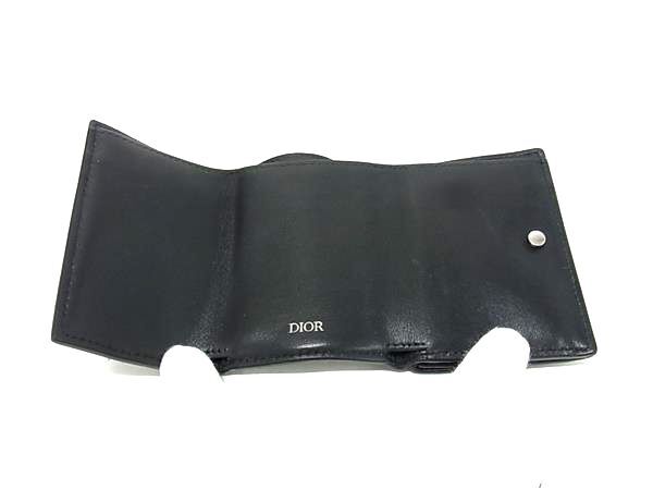 ChristianDior クリスチャンディオール 財布 - 2ESBC110CDI ブラック レザー ユニセックス 三つ折り Wホック シルバー金具