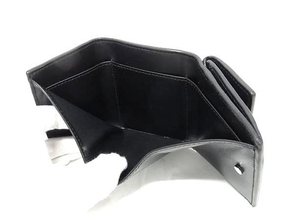 ChristianDior クリスチャンディオール 財布 - 2ESBC110CDI ブラック レザー ユニセックス 三つ折り Wホック シルバー金具