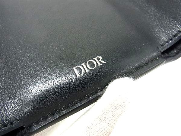 ChristianDior クリスチャンディオール 財布 - 2ESBC110CDI ブラック レザー ユニセックス 三つ折り Wホック シルバー金具