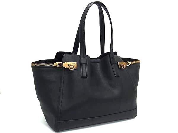 Salvatore Ferragamo サルバトーレ フェラガモ トートバッグ ガンチーニ アリアナ DH-21 D992 ブラック レザー レディース ゴールド金具