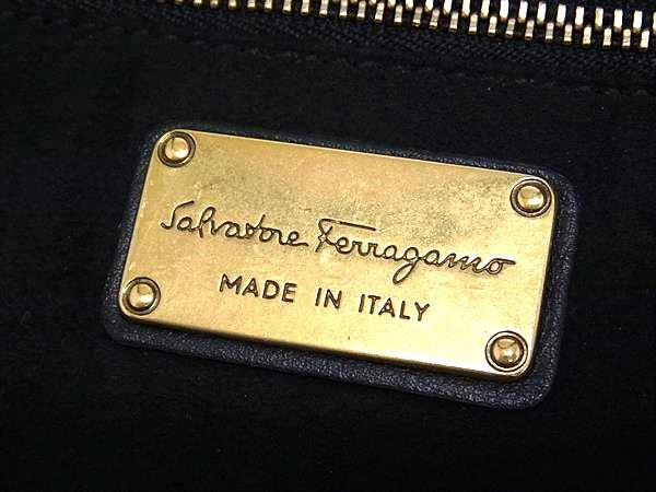 Salvatore Ferragamo サルバトーレ フェラガモ トートバッグ ガンチーニ アリアナ DH-21 D992 ブラック レザー レディース ゴールド金具
