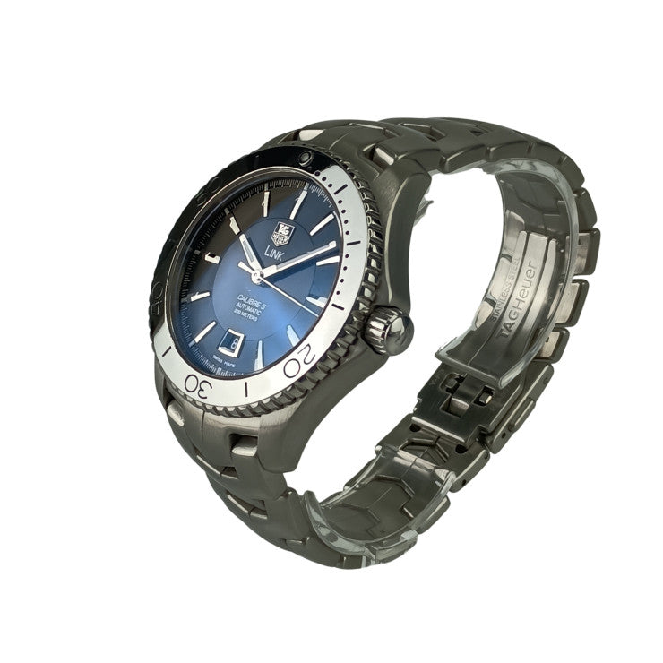 TAG Heuer タグホイヤー 時計 リンクキャリバー5 WJ201A ブラック文字盤 SS SS メンズ バックスケルトン 美品