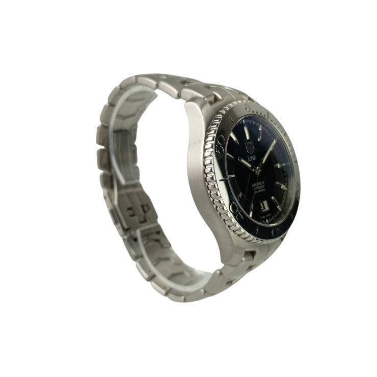 TAG Heuer タグホイヤー 時計 リンクキャリバー5 WJ201A ブラック文字盤 SS SS メンズ バックスケルトン 美品