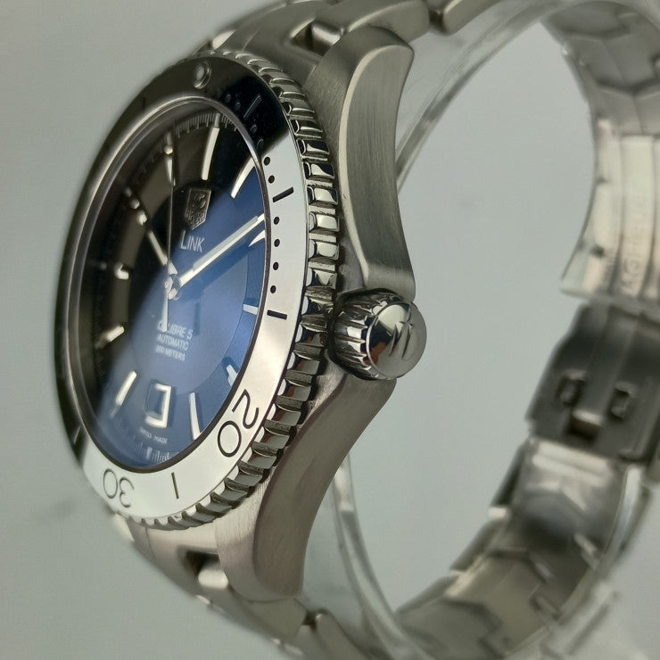 TAG Heuer タグホイヤー 時計 リンクキャリバー5 WJ201A ブラック文字盤 SS SS メンズ バックスケルトン 美品