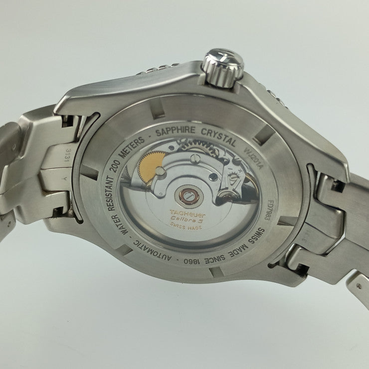 TAG Heuer タグホイヤー 時計 リンクキャリバー5 WJ201A ブラック文字盤 SS SS メンズ バックスケルトン 美品