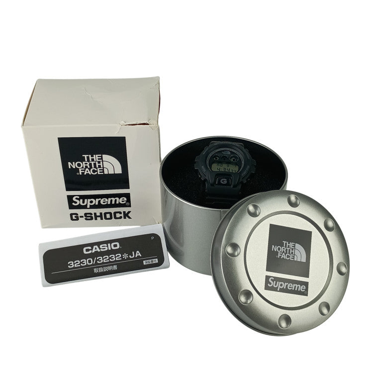 CASIO カシオ 時計 G-SHOCK Supreme×THE NORTH FACE×G-SHOCKトリプルコラボモデル DW-6900NS-1JR ブラック文字盤 ラバー ナイロン メンズ 美品