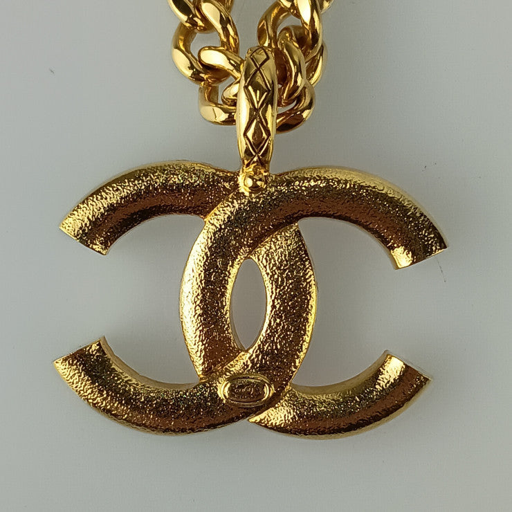 CHANEL シャネル ネックレス ココマークネックレス - ゴールド ピンク メタル レディース 超美品