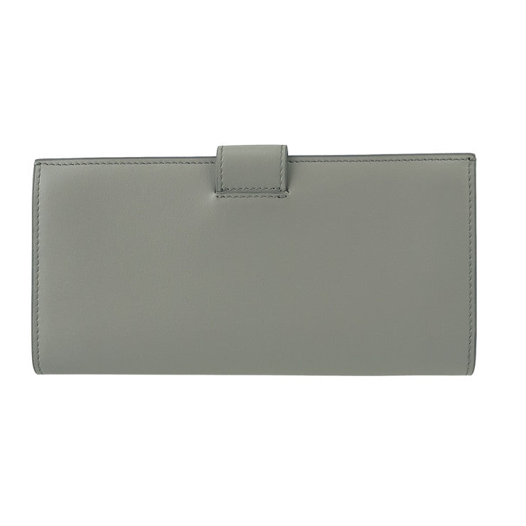 PRADA プラダ 財布 シティカーフタブ 1MV025 ライトグレー レザー レディース 二つ折り長財布 ゴールド金具 超美品