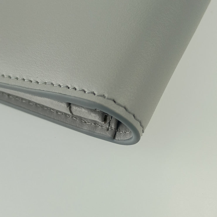 PRADA プラダ 財布 シティカーフタブ 1MV025 ライトグレー レザー レディース 二つ折り長財布 ゴールド金具 超美品