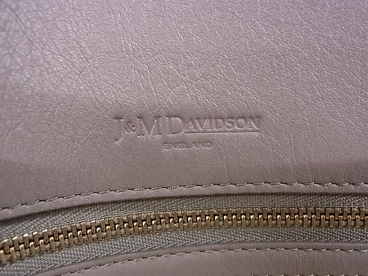 J&M DAVIDSON ジェイアンドエムデヴィッドソン ハンドバッグ ビューロー ベージュ レザー レディース 超美品