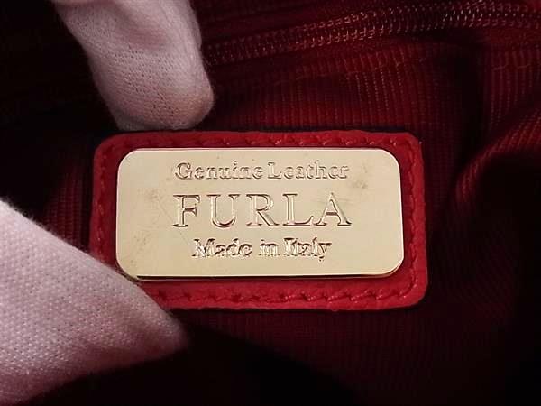 FURLA フルラ ハンドバッグ パイパー レッド レザー レディース ゴールド金具 新品未使用展示品
