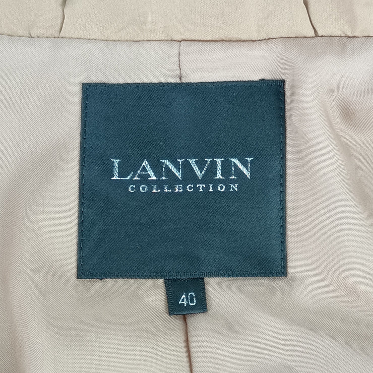 LANVIN COLLECTION ランバン コレクション コート ロングコート 10C4225 ベージュ ポリエステル レディース ベルト付き #40