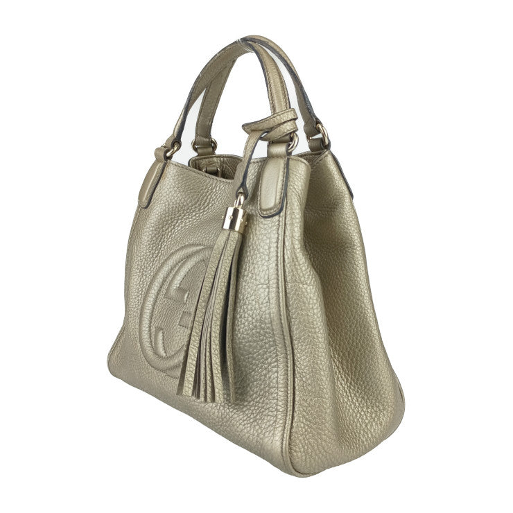 GUCCI グッチ ハンドバック インターロッキングG ソーホー 2WAYバッグ 336751 ゴールド レザー レディース ショルダーバッグ タッセル