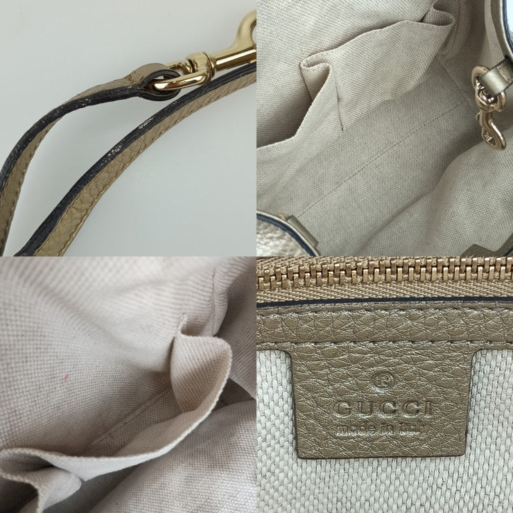 GUCCI グッチ ハンドバック インターロッキングG ソーホー 2WAYバッグ 336751 ゴールド レザー レディース ショルダーバッグ タッセル