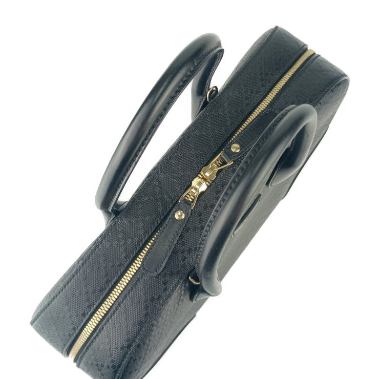 超美品 GUCCI グッチ ハンドバッグ ブライトディアマンテ 2WAYバッグ 354332 ブラック ゴールド金具 レザー レディース ミニボストンバッグ ショルダーバッグ