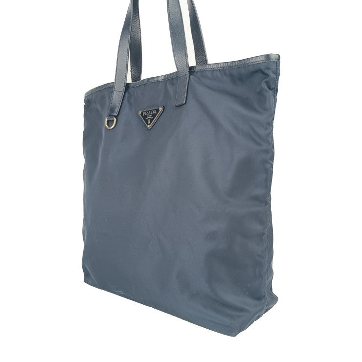 PRADA プラダ トートバッグ トートバッグ BR4371 ネイビー ナイロン レザー ユニセックス ショルダーバッグ 三角ロゴプレート