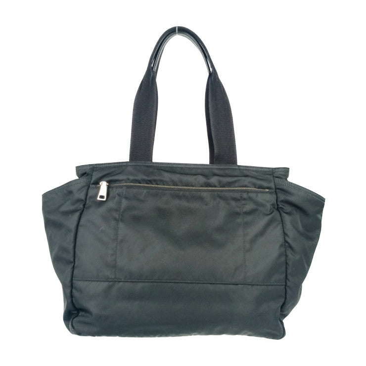美品 PRADA プラダ マザーズバッグ Re-Nylon ベビーバッグ 1BG102 ブラック シルバー金具 ナイロン ユニセックス 2WAY トートバッグ ショルダーバッグ 三角ロゴプレート
