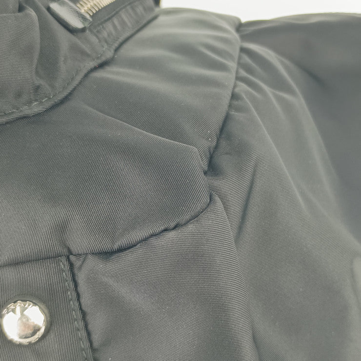 美品 PRADA プラダ マザーズバッグ Re-Nylon ベビーバッグ 1BG102 ブラック シルバー金具 ナイロン ユニセックス 2WAY トートバッグ ショルダーバッグ 三角ロゴプレート