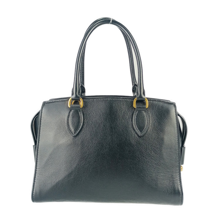 美品 PRADA プラダ ハンドバッグ 2WAYバッグ 1BA164 ブラック ゴールド金具 カーフレザー レディース ショルダーバッグ