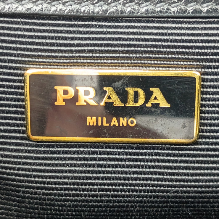 美品 PRADA プラダ ハンドバッグ 2WAYバッグ 1BA164 ブラック ゴールド金具 カーフレザー レディース ショルダーバッグ