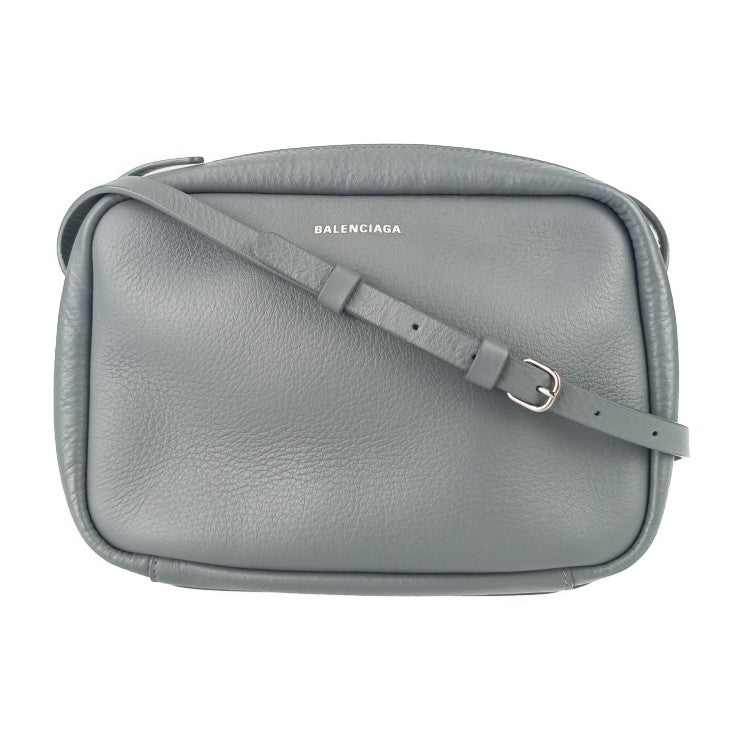 超美品 BALENCIAGA バレンシアガ ショルダーバッグ エブリデイ カメラバッグ S 489812 グレー シルバー金具 カーフスキン ユニセックス