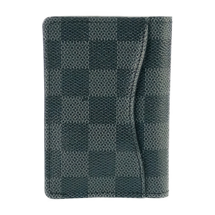 美品 LOUIS VUITTON ルイ ヴィトン カードケース オーガナイザー ドゥ ポッシュ ダミエグラフィット N63075 グレー ブラック PVC レザー メンズ 名刺入れ