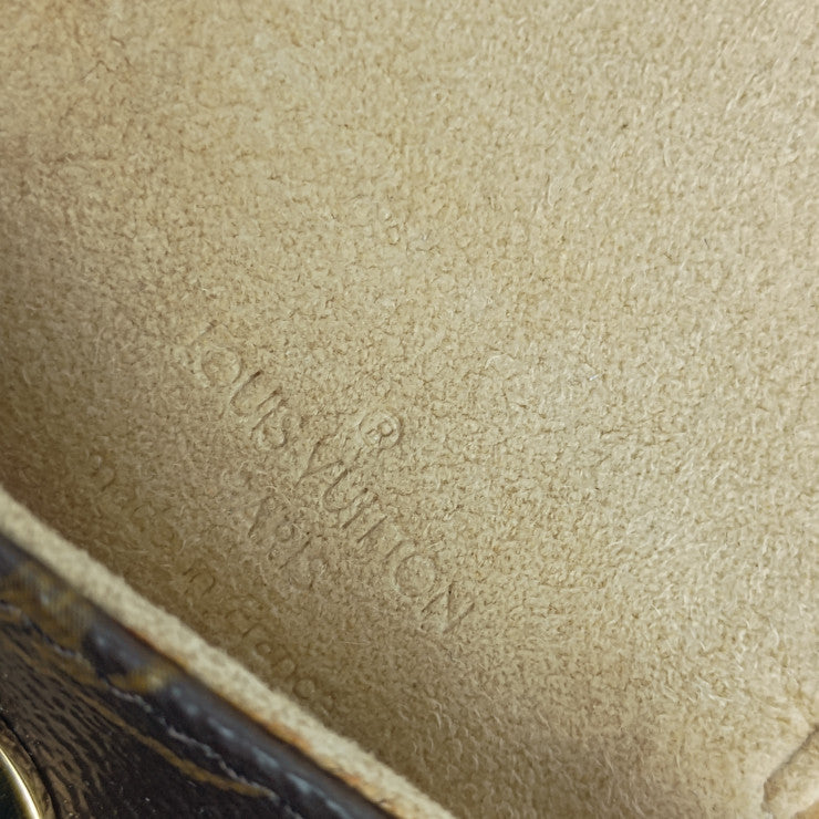 美品 LOUIS VUITTON ルイ ヴィトン ポーチ モノグラム ポシェット・トゥラム M60020 ブラウン ゴールド金具 PVC レザー ユニセックス ターンロック