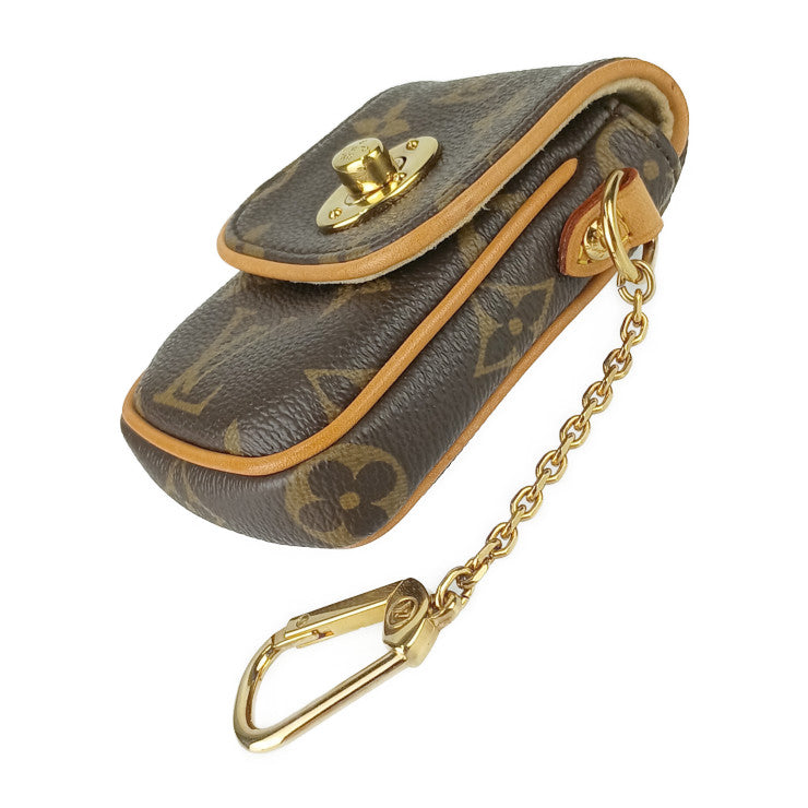 美品 LOUIS VUITTON ルイ ヴィトン ポーチ モノグラム ポシェット・トゥラム M60020 ブラウン ゴールド金具 PVC レザー ユニセックス ターンロック