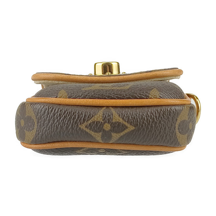 美品 LOUIS VUITTON ルイ ヴィトン ポーチ モノグラム ポシェット・トゥラム M60020 ブラウン ゴールド金具 PVC レザー ユニセックス ターンロック