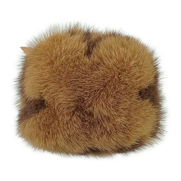 超美品 LOUIS VUITTON ルイ ヴィトン バッグチャーム ビジューサック モノグラミンク M00543 マロン ゴールド金具 ミンクファー レザー レディース キーリング