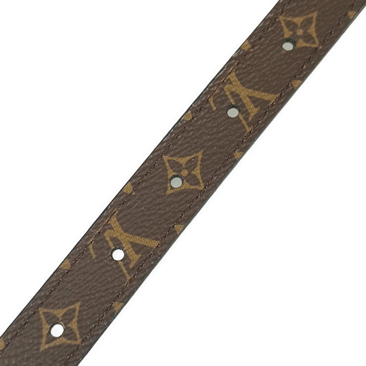 超美品 LOUIS VUITTON ルイ ヴィトン ベルト サンチュール・LV リバーシブル 20MM M0513W ブラウン ブラック ゴールド金具 モノグラムキャンバス レザー レディース ナローベルト