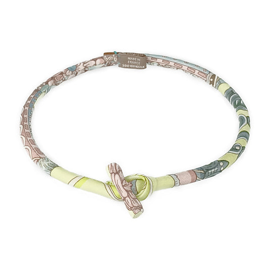 美品 HERMES エルメス ネックレス プティアッシュ ブリッド ドゥ ソワ - マルチカラー シルク レディース チョーカー ブレスレット