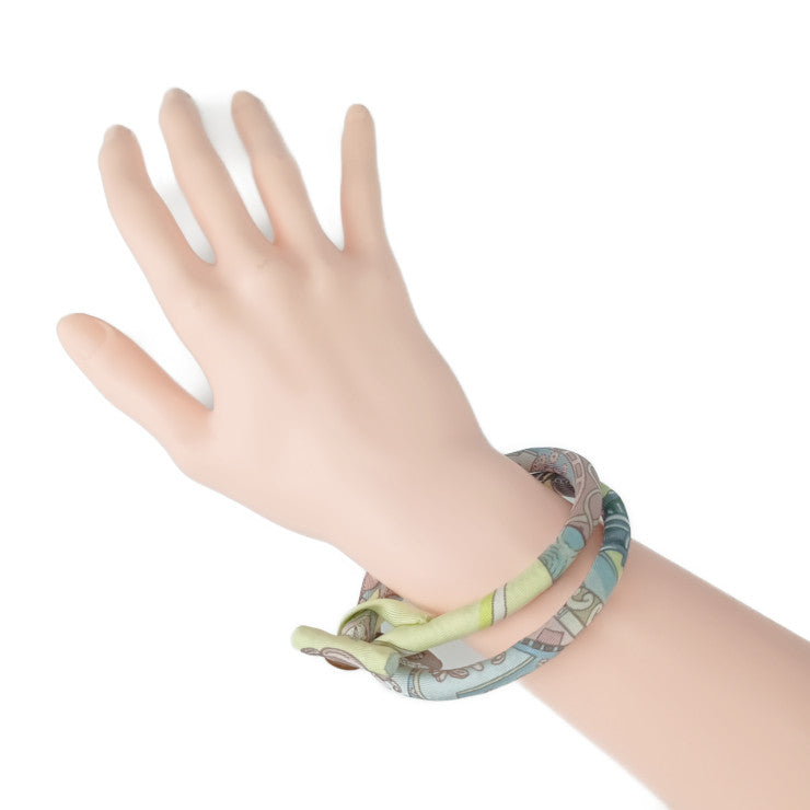美品 HERMES エルメス ネックレス プティアッシュ ブリッド ドゥ ソワ - マルチカラー シルク レディース チョーカー ブレスレット