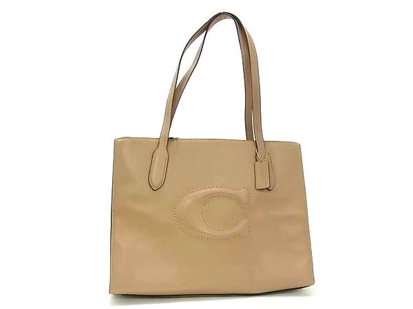 COACH コーチ トートバッグ ニーナ CR096 ベージュ レザー レディース 美品