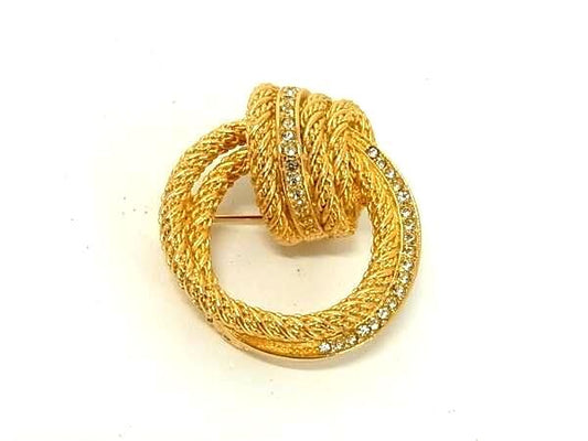 ChristianDior クリスチャンディオール ブローチ - - ゴールド メタル レディース ラインストーン 超美品